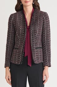 KASPER Collarless Tweed Jacket
