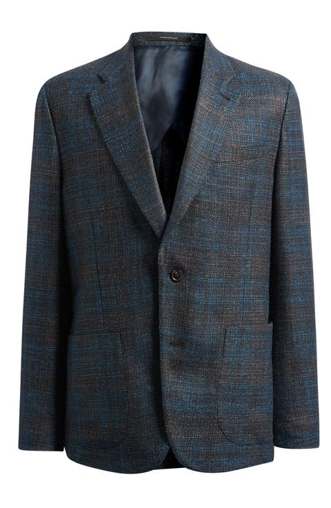 Marylebone Copper & Blue Slub Wool & Silk Sport Coat