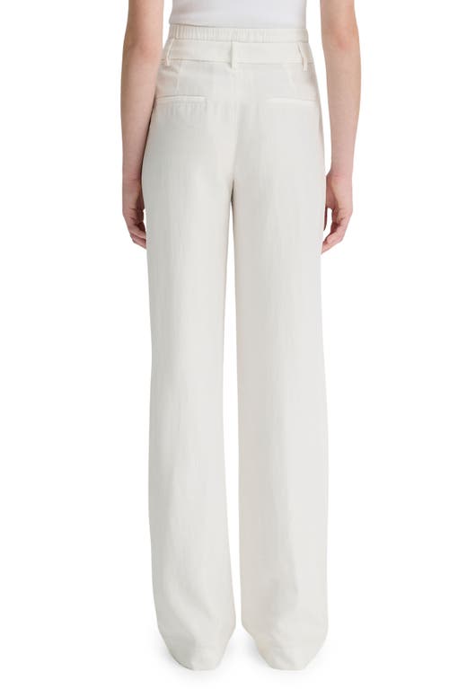 Vince Mid Rise Double Waistband Trousers In Off White