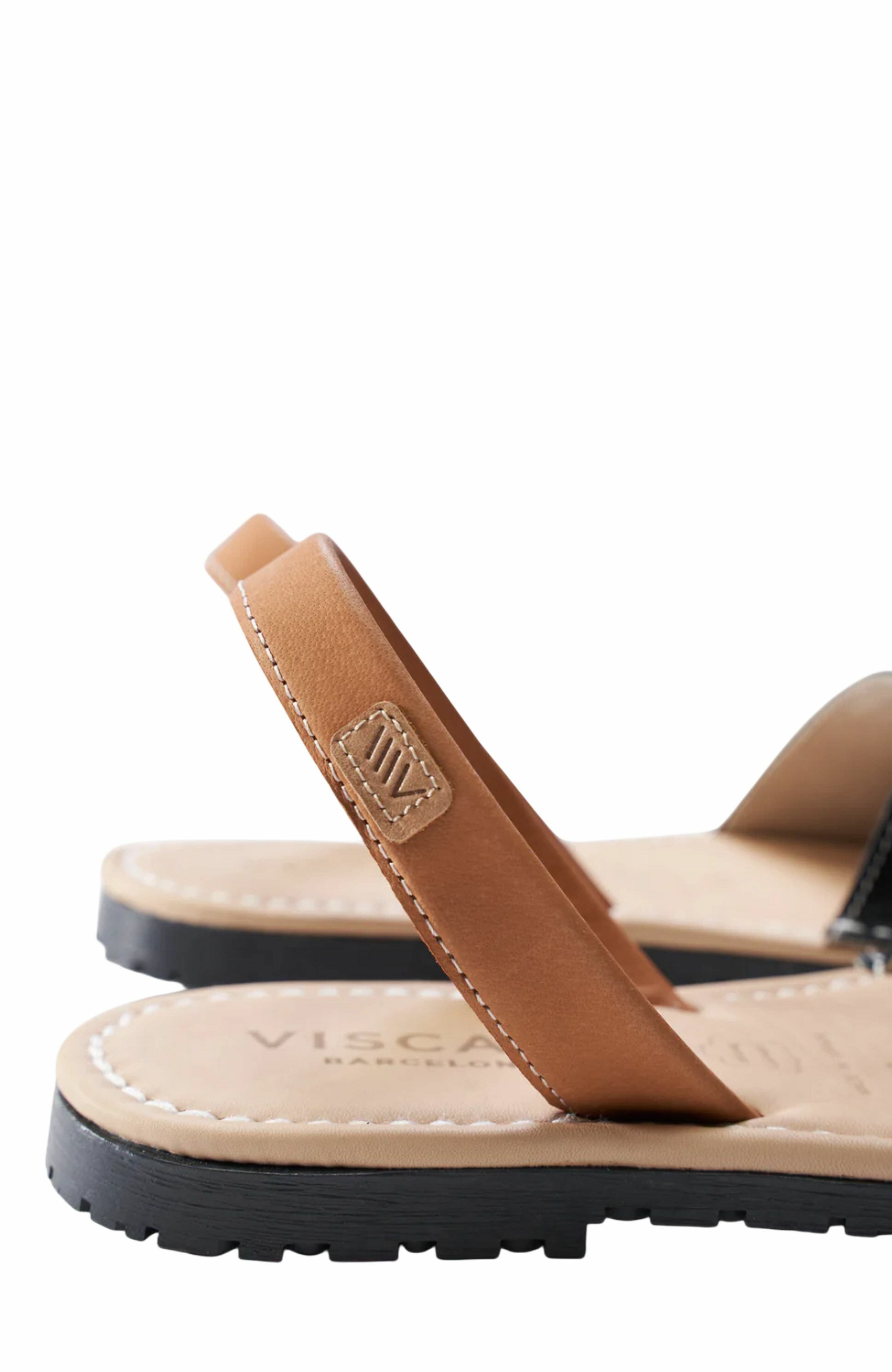 VISCATA Menorquina Leather Avarca Sandals, Alternate, color, Black