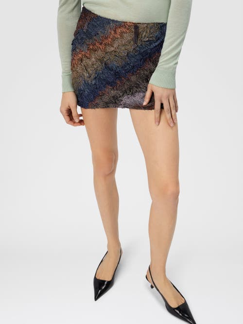 Missoni Pleated Mini Skirt With Snake Pattern In Multi