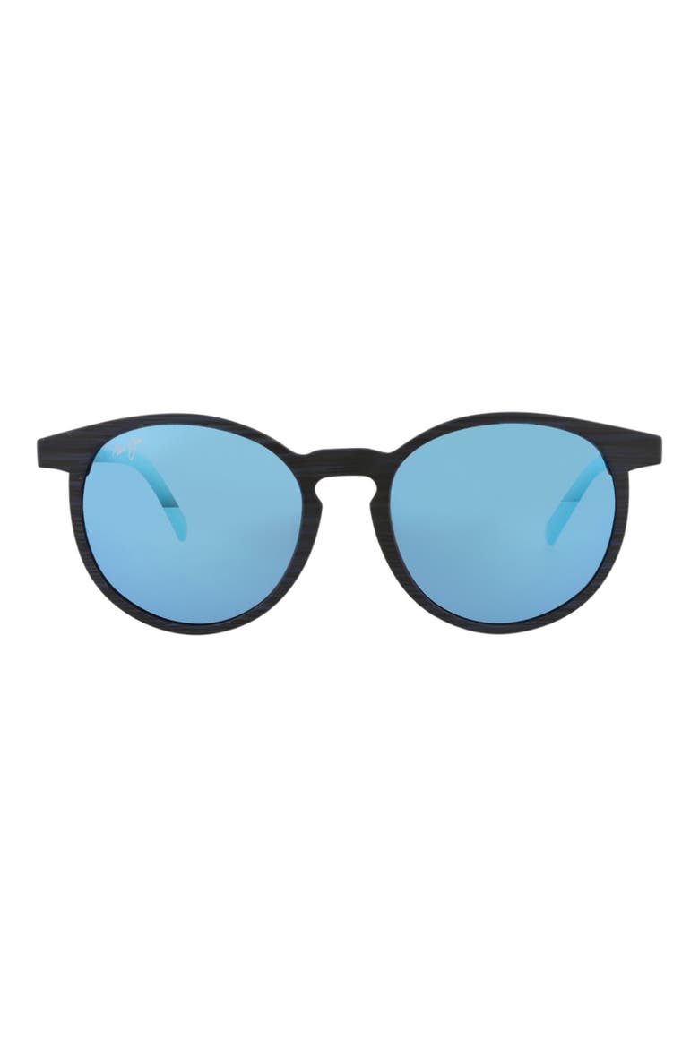 53mm Round Sunglasses, Main, color, BLUE STRIPE/ BLUE/ BLUE