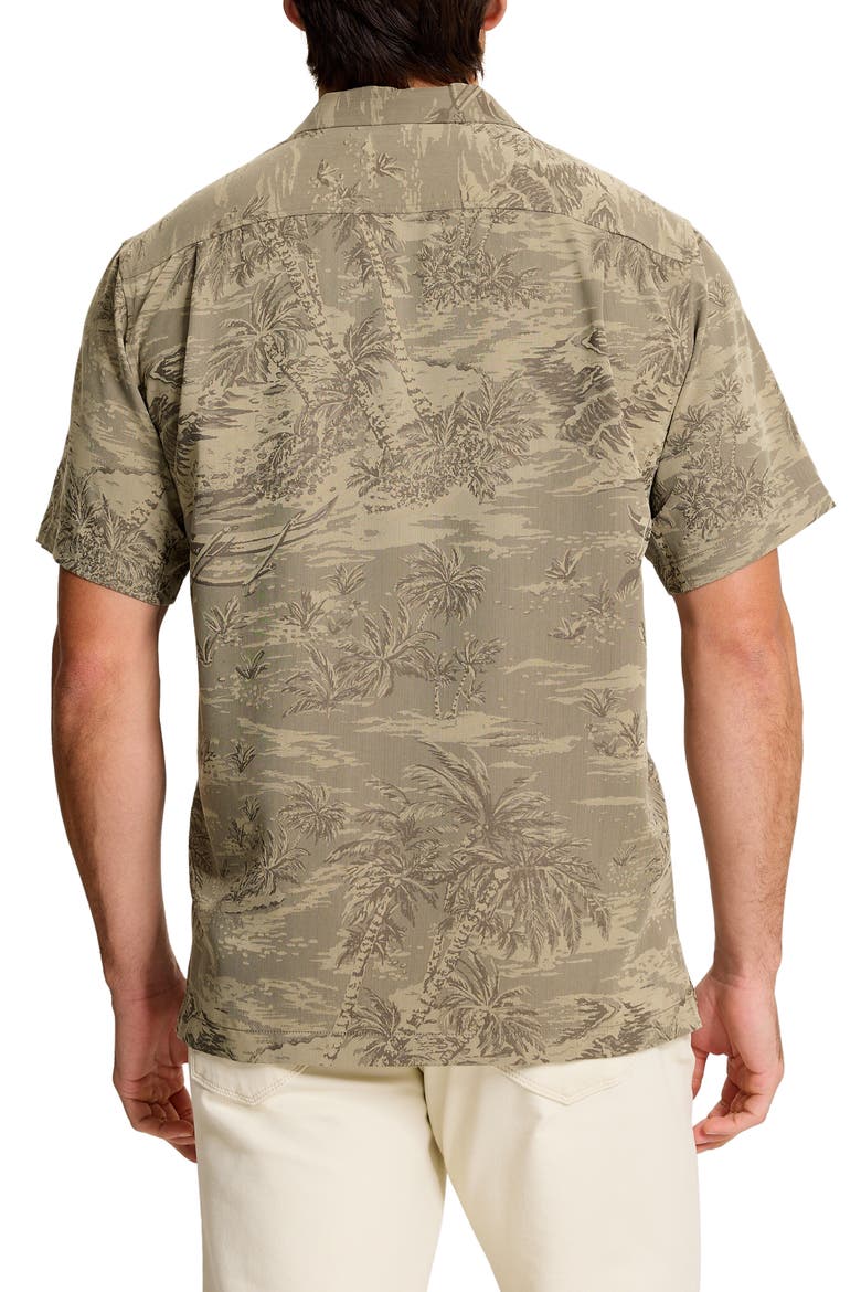 Coastal Ease IslandZone® Palms Print Camp Shirt, Alternate, color, SHIITAKE