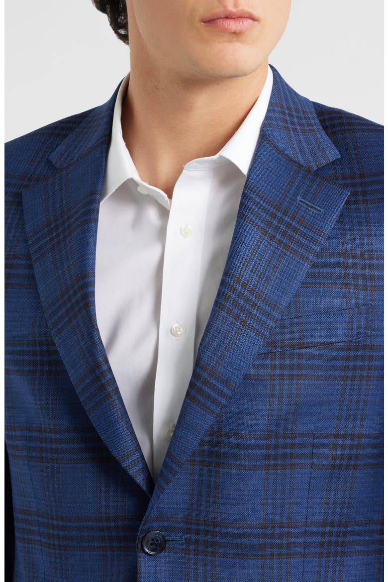 Flynn Classic Fit Dark Blue Plaid Wool Sport Coat, Alternate, color, BLUE