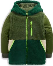 Mini Boden Kids' 2-in-1 Panelled Fleece Mix Jacket