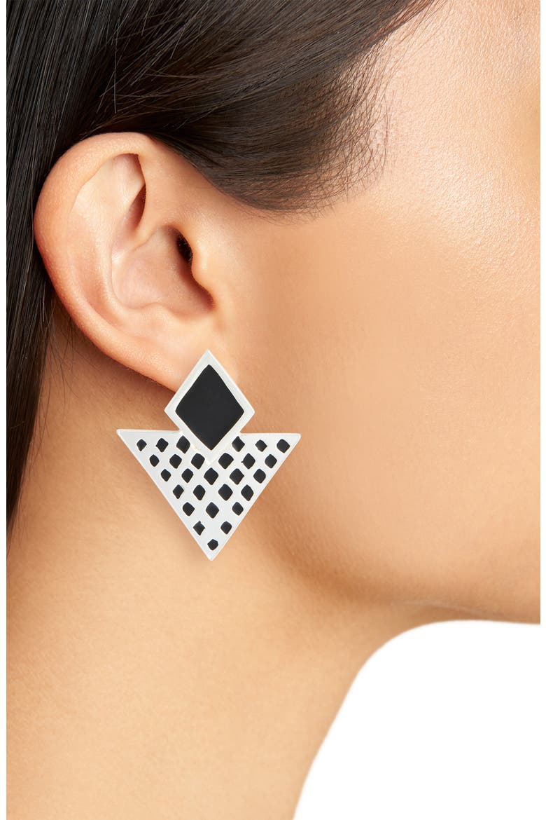 Cosmic Shield Earrings, Alternate, color, SILVER