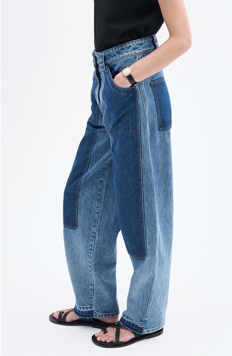 CO Patchwork Pant in Denim, Alternate, color, Indigo