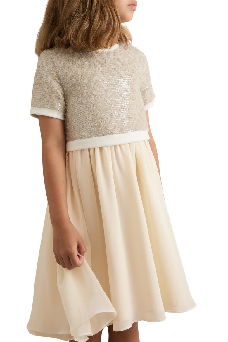 Kids' Bee Sequin Bodice Party Dress, Alternate, color, CHAMPAGNE