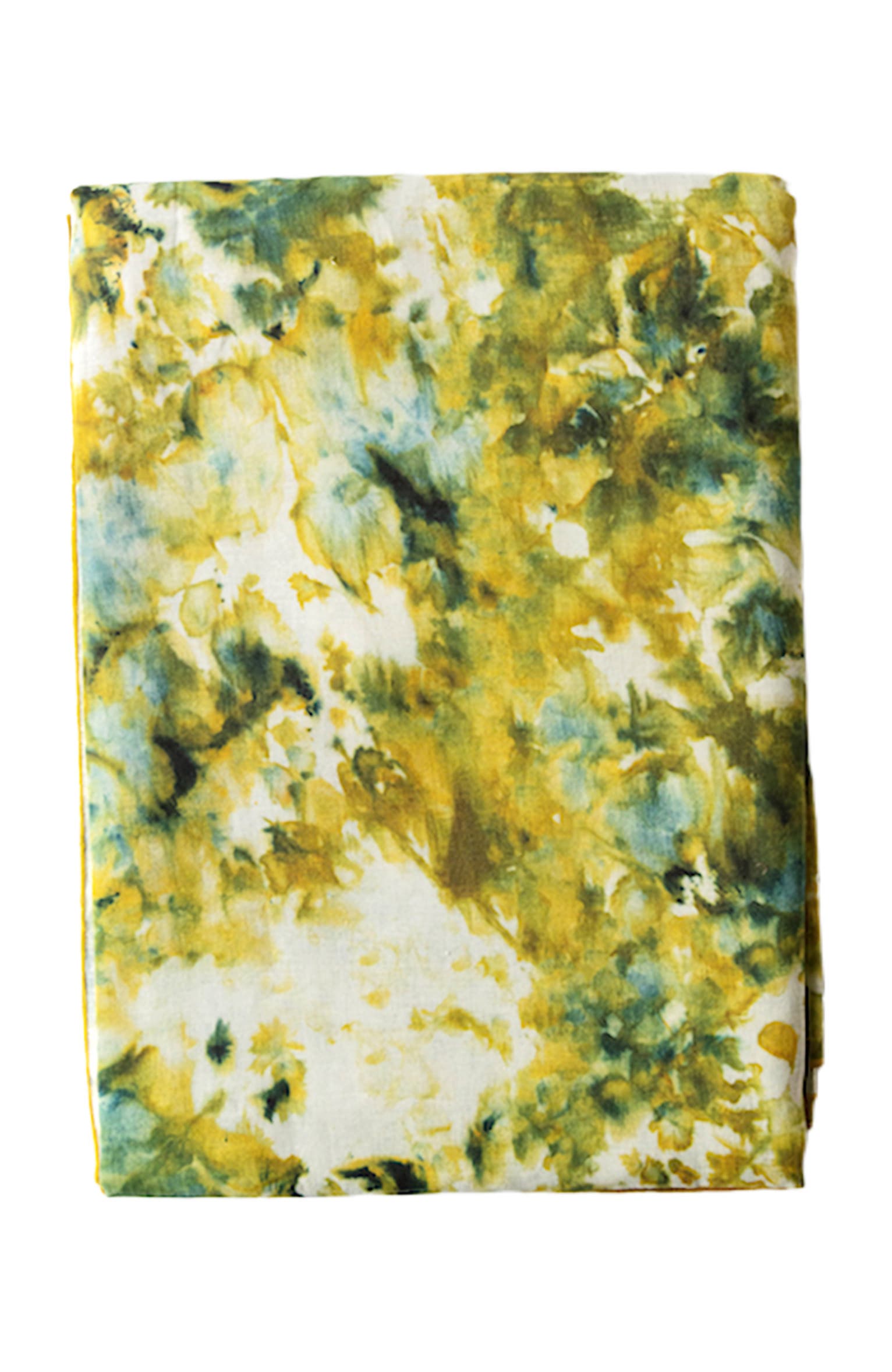 Goldie Home Green Marble Tablecloth in Gold Trim 