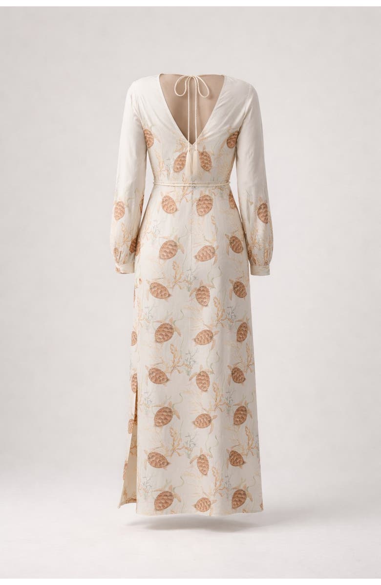 Sable Maroa Linen-blend Printed Maxi Dress, Alternate, color, Ivory (Off-White)