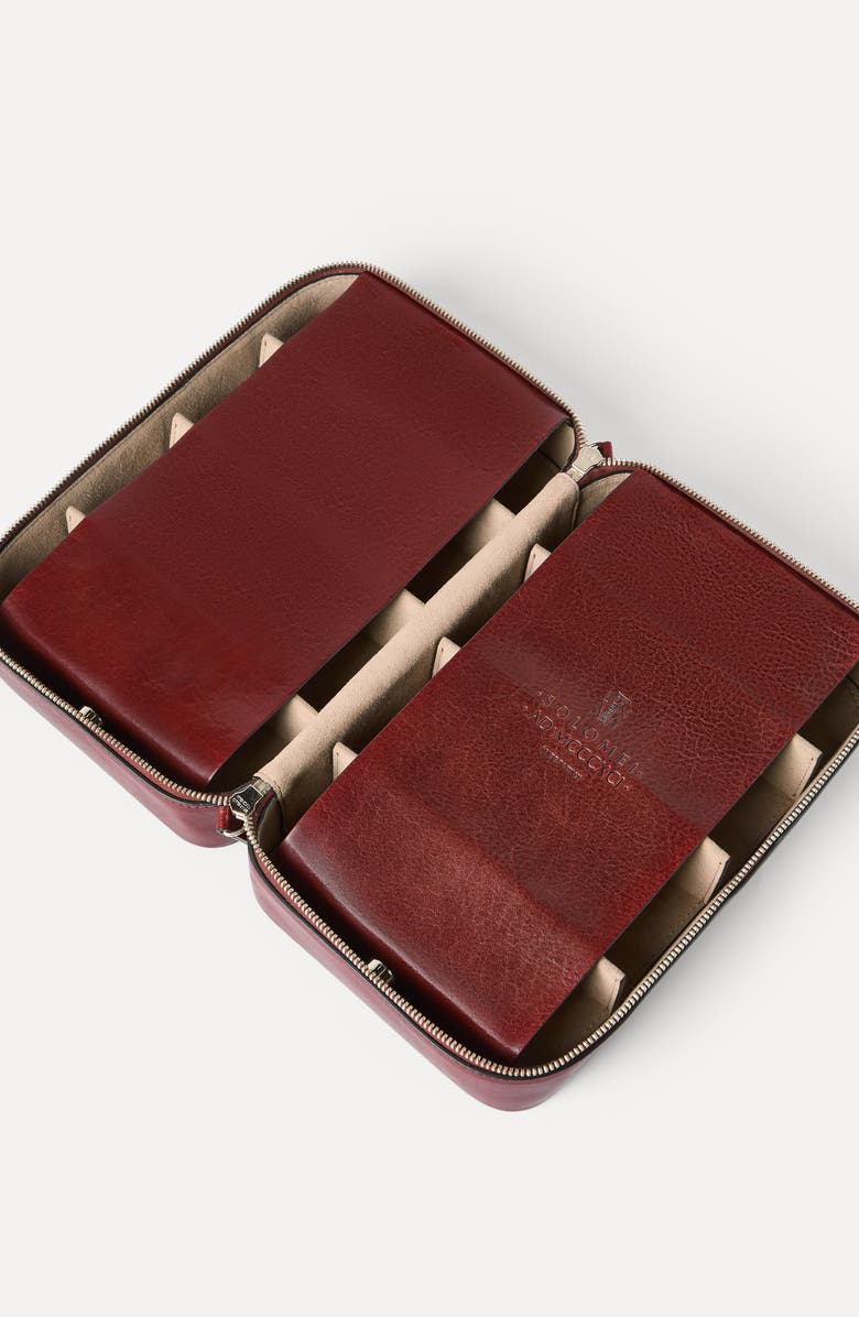 Brunello Cucinelli Calfskin glasses organizer, Alternate, color,