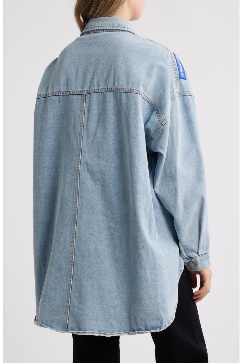 Thora Patch Denim Jacket, Alternate, color, BLUE