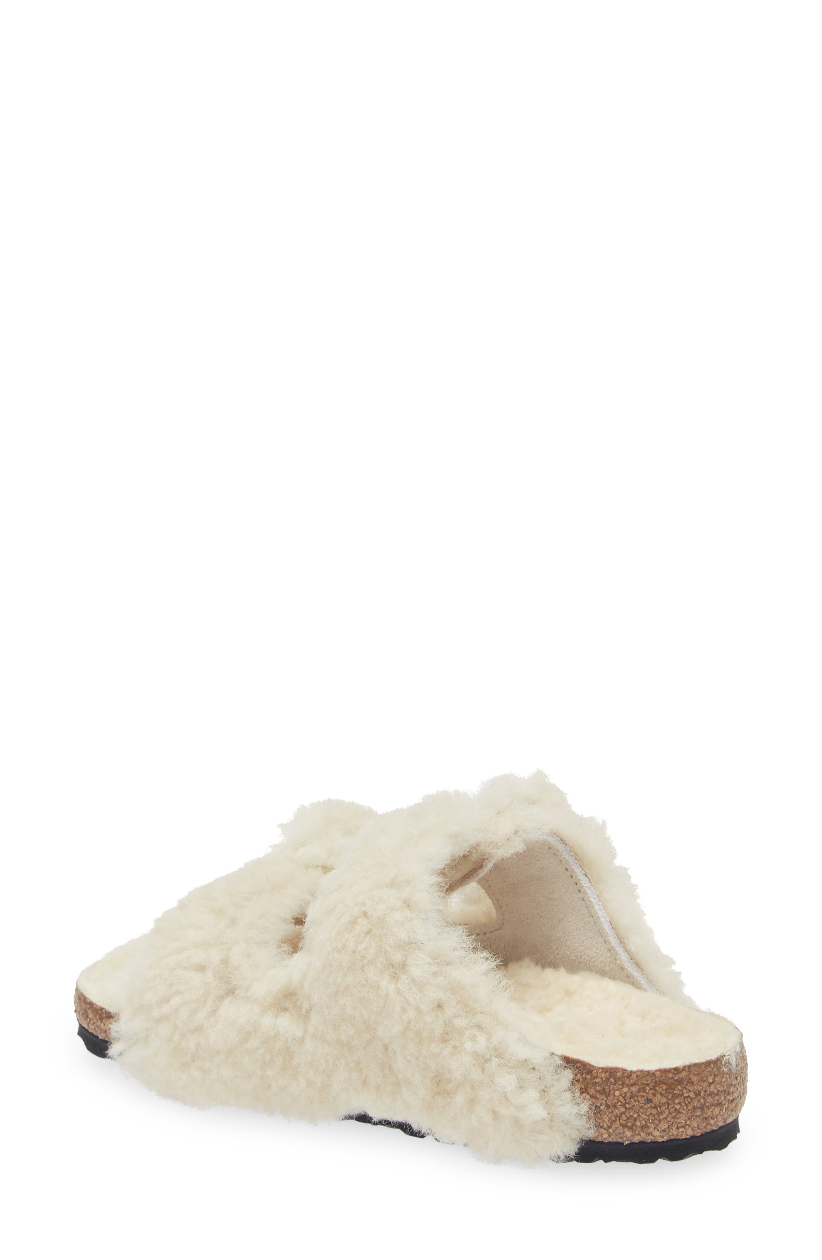 Birkenstock Kids' Arizona Genuine Shearling Slide Sandal, Alternate, color, 