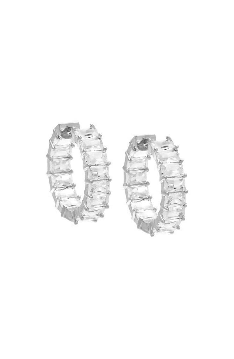BY ADINA EDEN Baguette Hoop Earring, Main, color, 