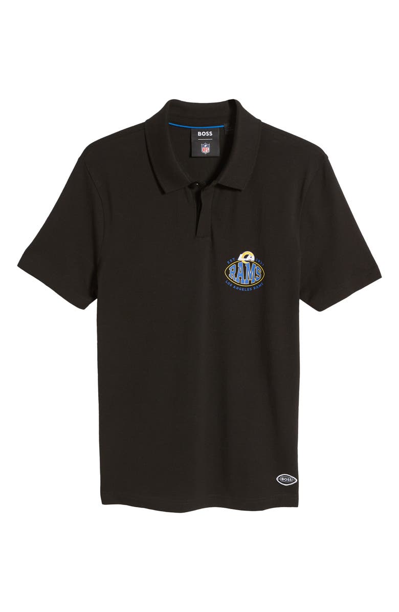 BOSS x NFL Cotton Polo, Alternate, color, Los Angeles Rams Black
