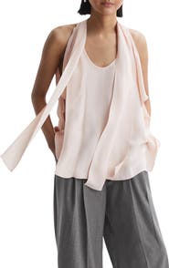 Reiss Calista Tie Neck Draped Shell
