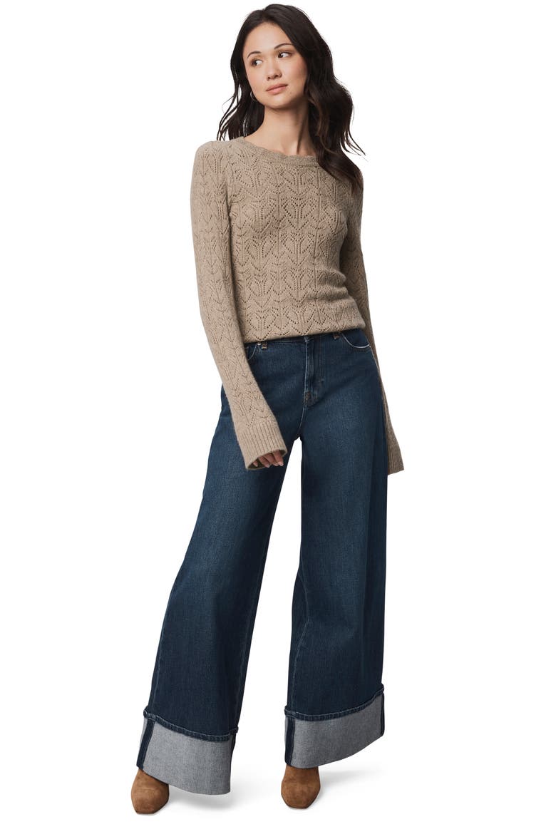 Rose Open Stitch Sweater, Alternate, color, LIGHT CEDAR BEIGE HEATHER
