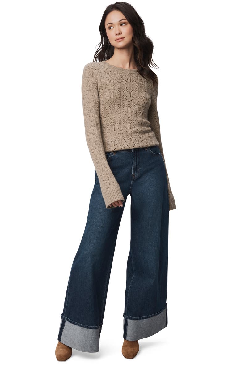 Splendid Rose Open Stitch Sweater, Alternate, color, Light Cedar Beige Heather