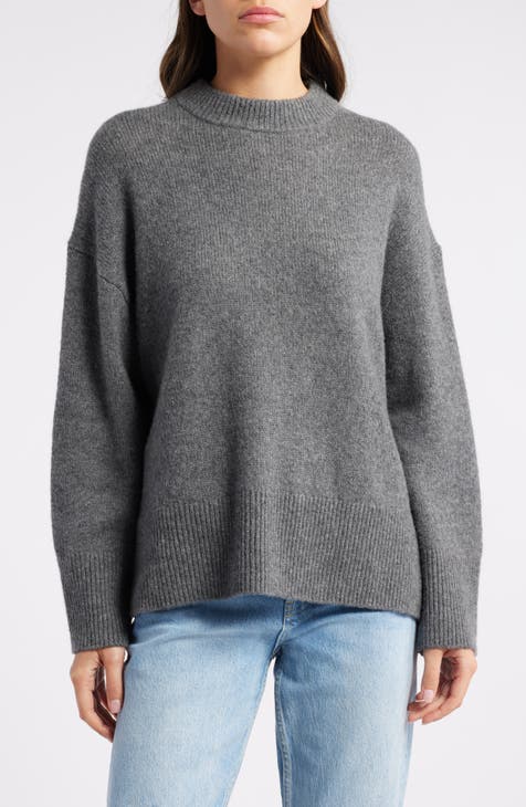 Grey pullover women's sale