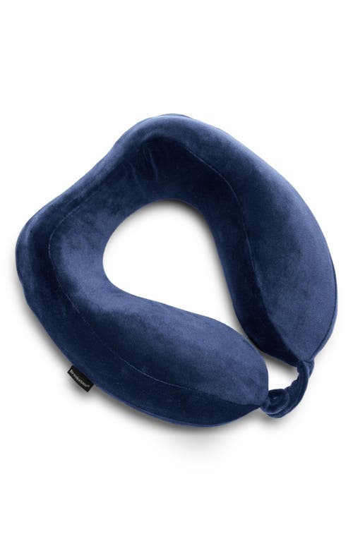 Brookstone Ultra Dorm Memory Foam Neck Pillow In Blue