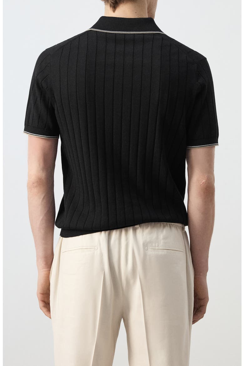 Zip Placket Polo, Alternate, color, BLACK
