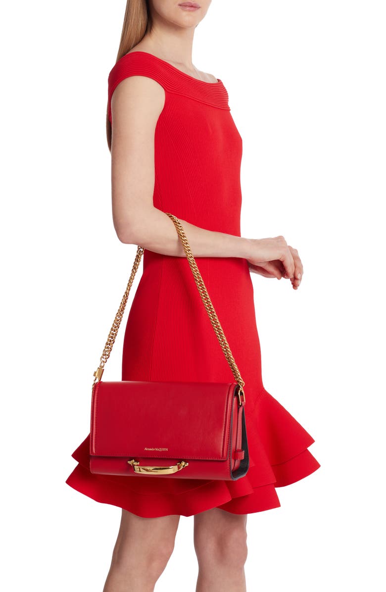 McQueen Alexander McQueen The Story Leather Shoulder Bag, Alternate, color,