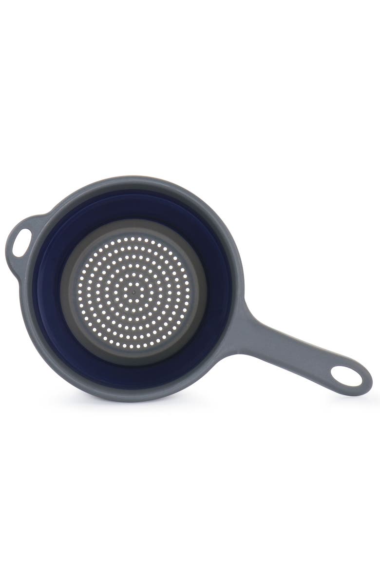OSTER Bluemarine Collapsible Polypropylene Colander with Handle, Alternate, color, Blue