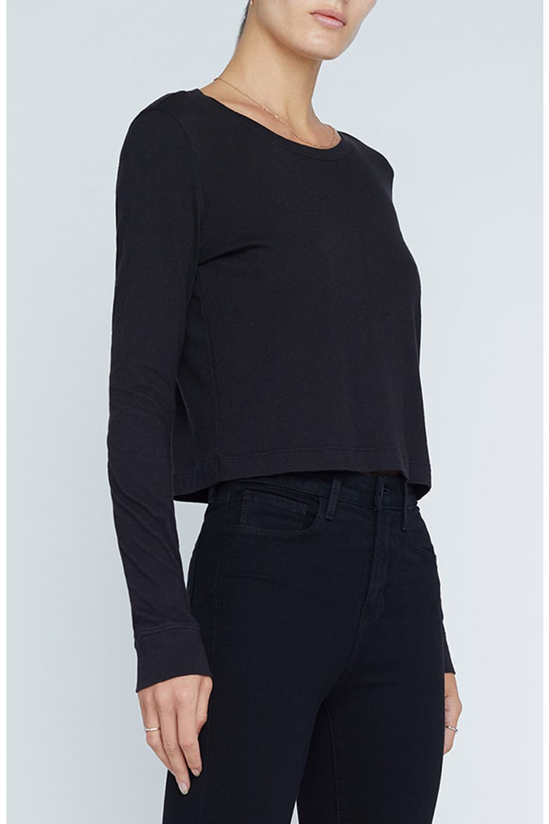 Benny Crewneck Crop T-Shirt, Alternate, color, BLACK