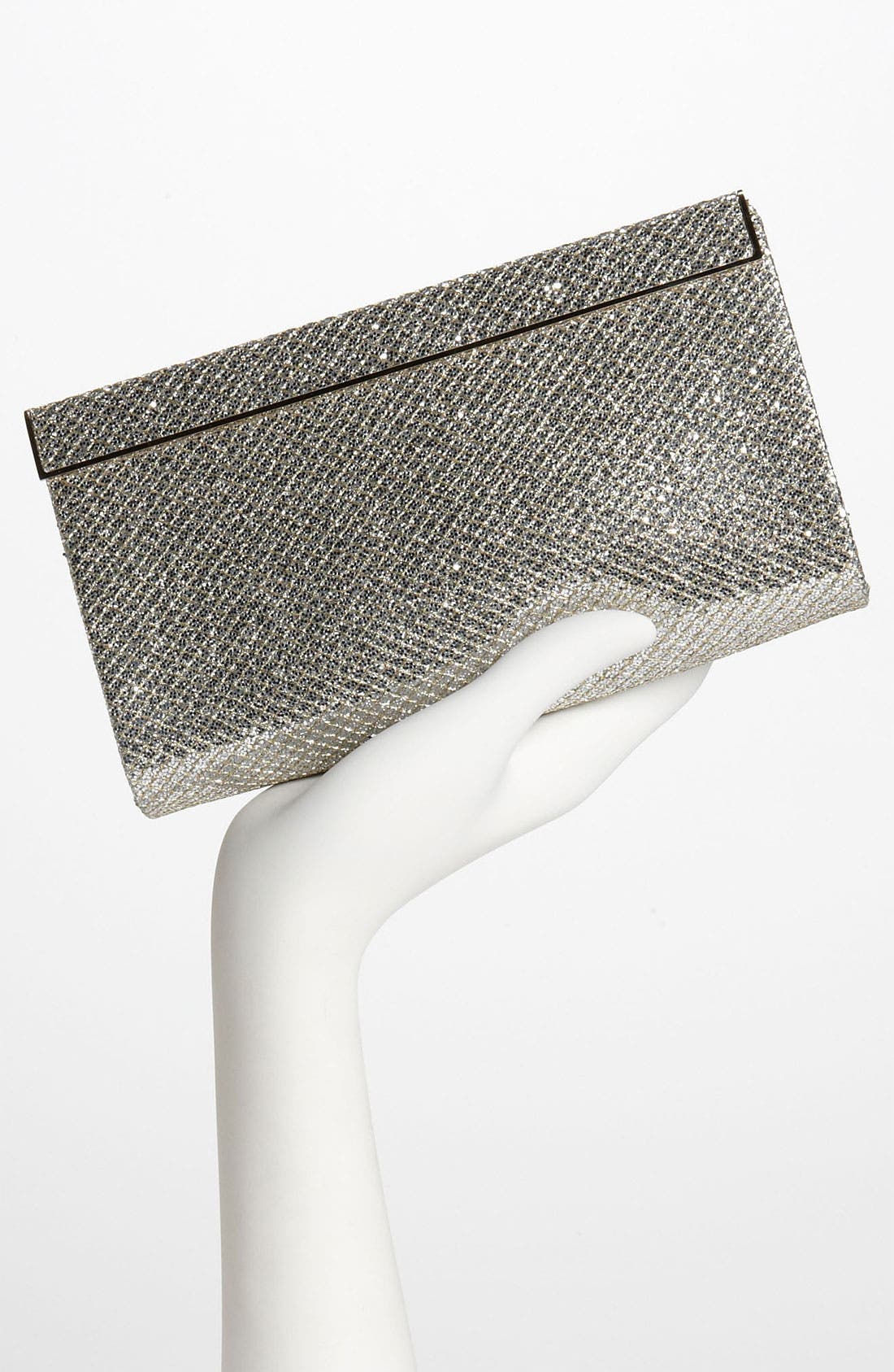 'Cayla' Glitter Clutch, Alternate, color, CHAMPAGNE