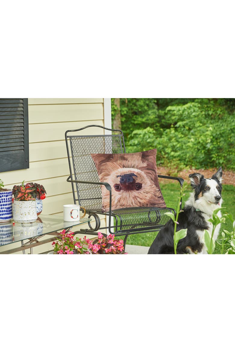 Sloth To Do Indoor/Outdoor Decorative Throw Pillow, 18" x 18", Alternate, color, Brown