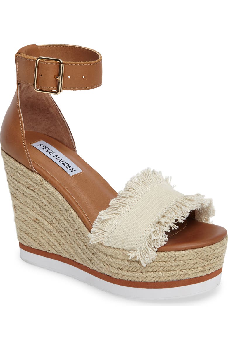 Steve Madden Valley Fringed Platform Wedge Sandal, Main, color,