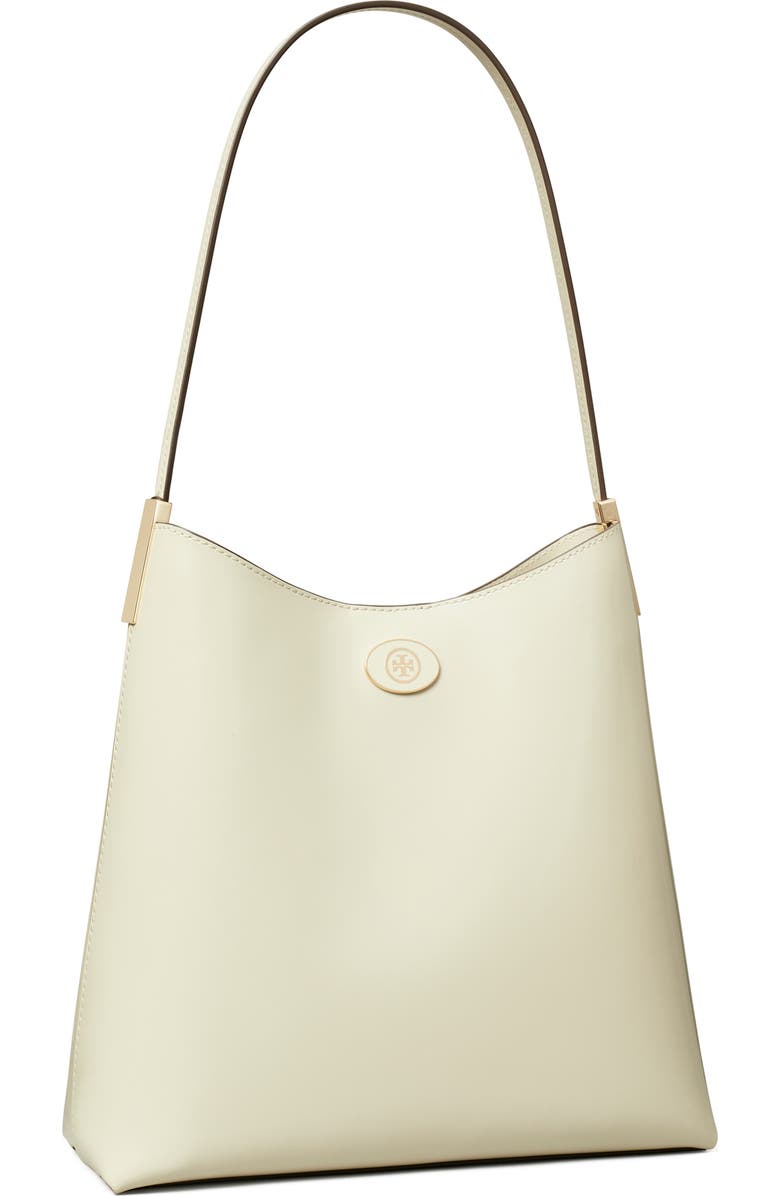 Tory Burch Robinson Spazzolato Leather Hobo Bag, Alternate, color, Shea Butter