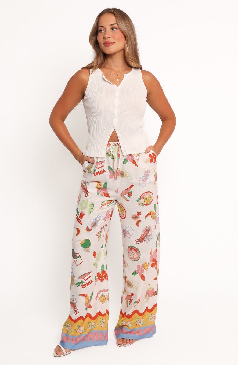 Petal & Pup Suit Print Wide Leg Pants, Alternate, color, Alfresco
