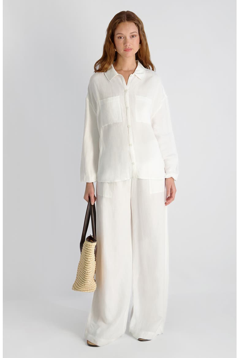 Cooper Blouson Sleeve Button-Up Shirt, Alternate, color, SUMMER WHITE