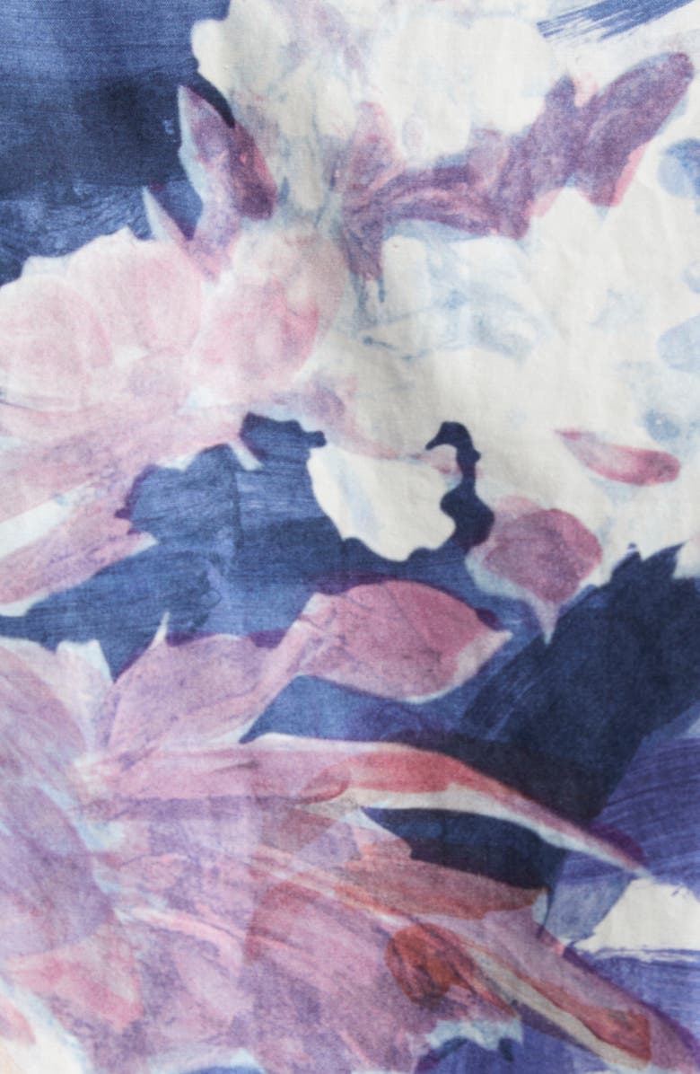 Erdem Floral Print Sleeveless Cotton Poplin Shirtdress, Alternate, color, Artist Garden Pale Cobalt