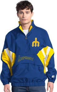STARTER Men's Starter Royal Seattle Mariners Cooperstown Chief Half-Zip Pullover