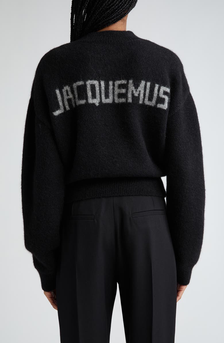 Jacquemus La Maille Logo Jacquard Alpaca & Merino Wool Blend Sweater, Alternate, color, 