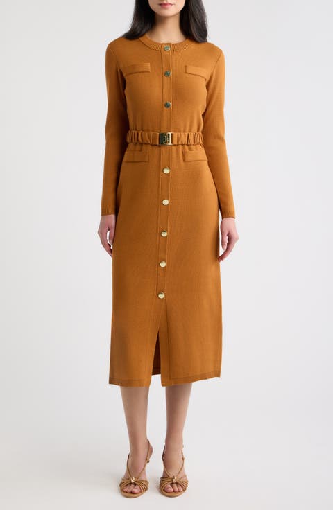 Belted Button Down Maxi Dress