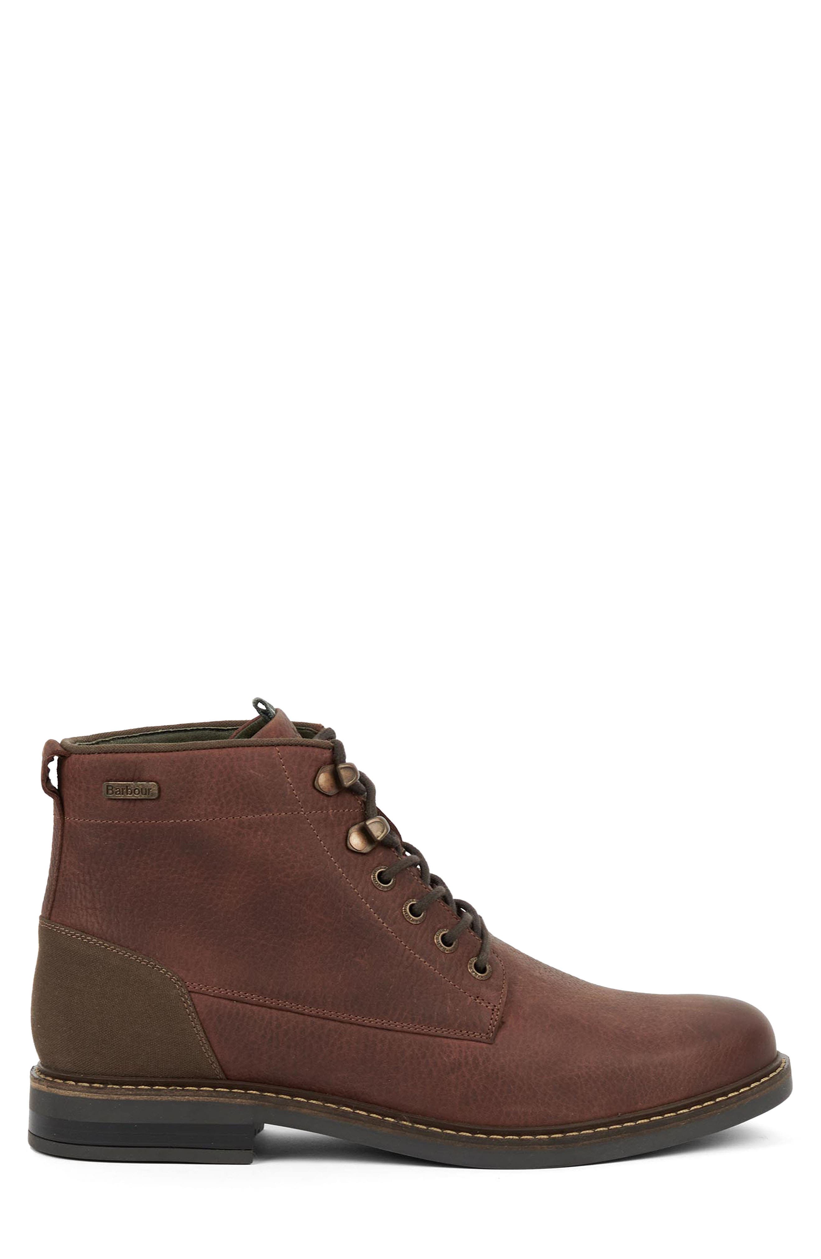 Barbour Deckham Plain Toe Boot, Alternate, color, Cedar