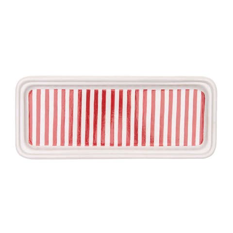 Cabana Striped Red Vanity Tray