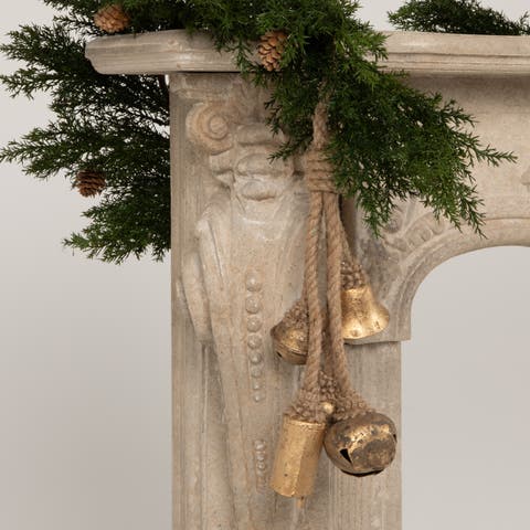 Decorative Metal Bells in Various Shapes on Jute Rope Hanger