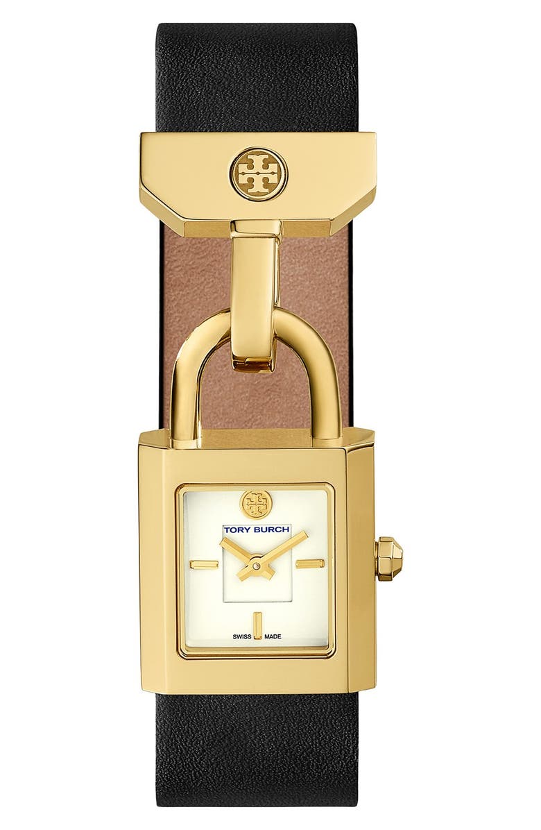 Tory Burch 'Surrey' Leather Strap Watch, 22mm x 24mm, Main, color,