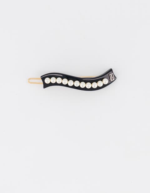 Acetate and pearl side barette