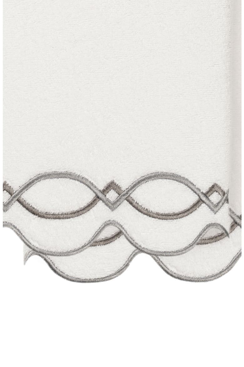 Diamond Chain Scallop Set of 2 Bath Towels, Alternate, color, WHITE/ GRAY
