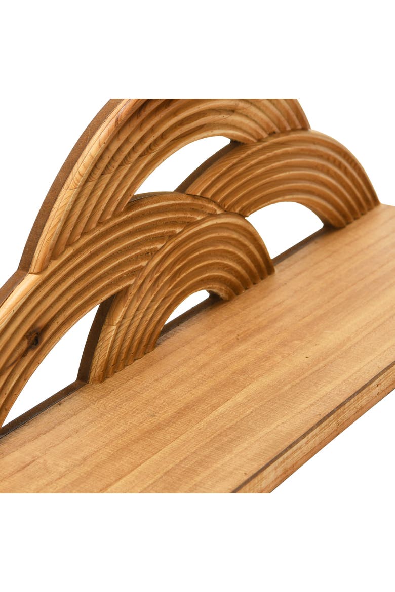 MDF and Wood Wall Shelf with Arches, Natural, Alternate, color, Brown