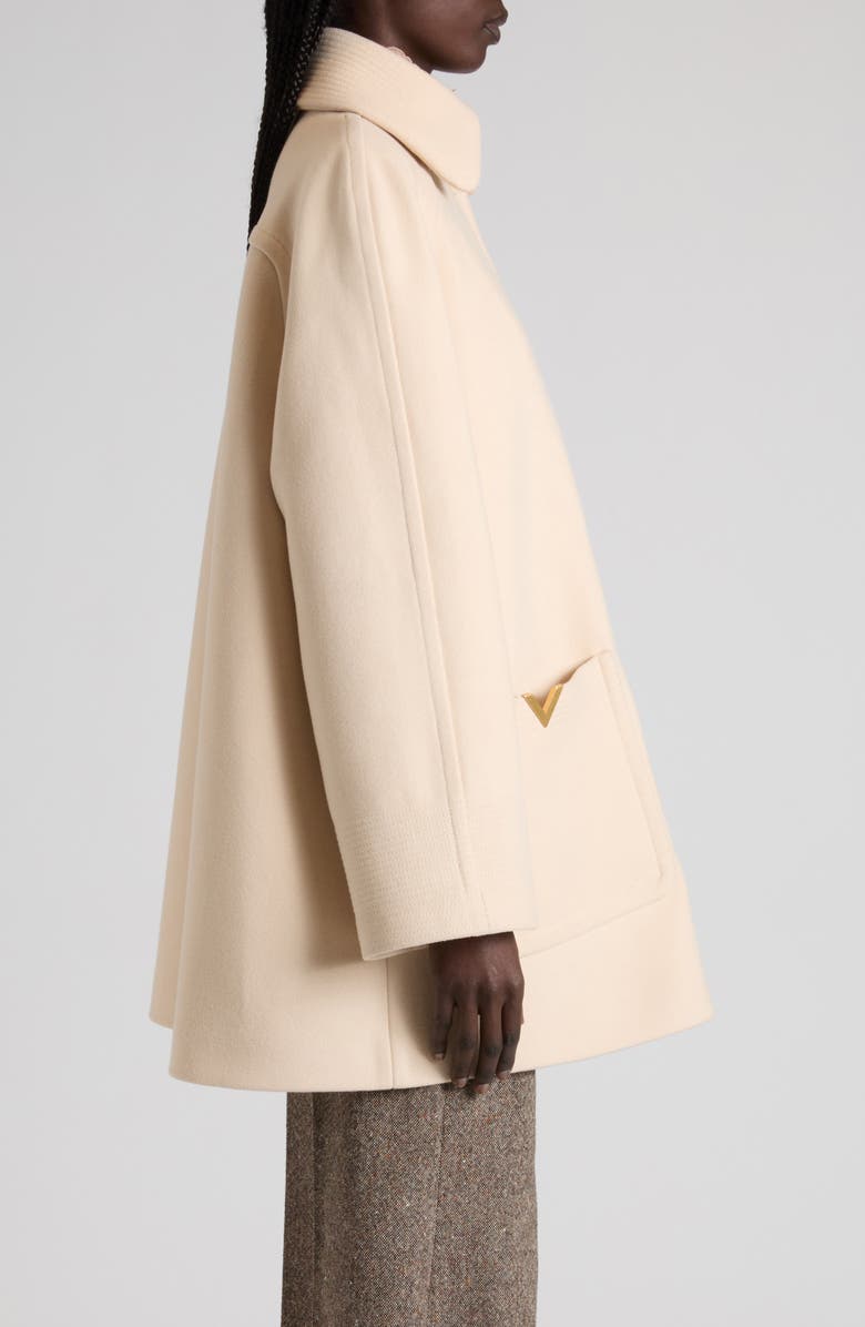 Valentino Double Face Wool Coat, Alternate, color, Beige