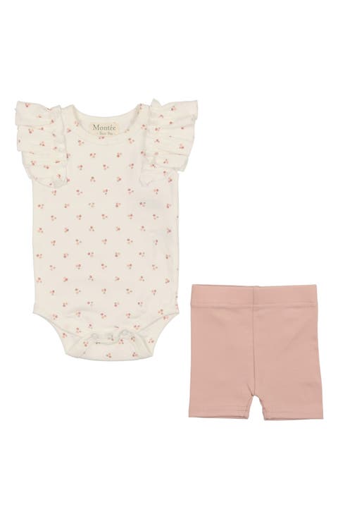 Kids' Flutter Sleeve Bodysuit & Shorts Set (Baby, Toddler & Little Kid)