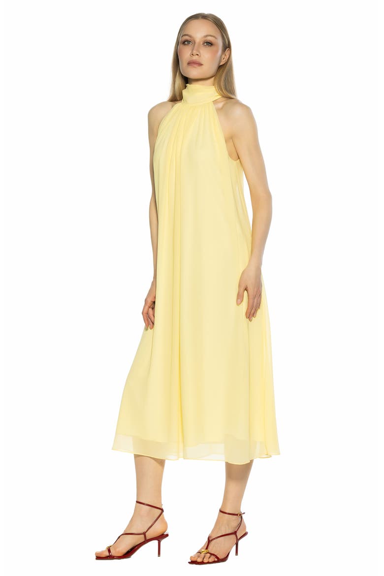 Suri Mock Neck Sleeveless Chiffon Midi Dress, Alternate, color, BUTTER YELLOW