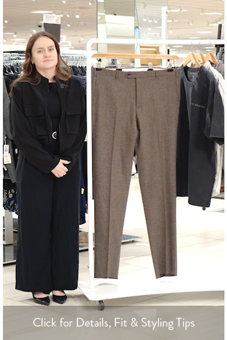Devon Flat Front Stretch Wool & Cashmere Dress Pants video