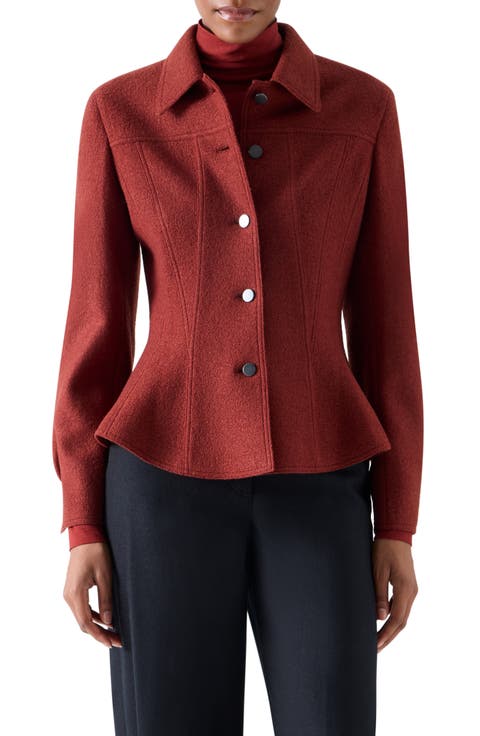 Flared Boiled Wool Jacket